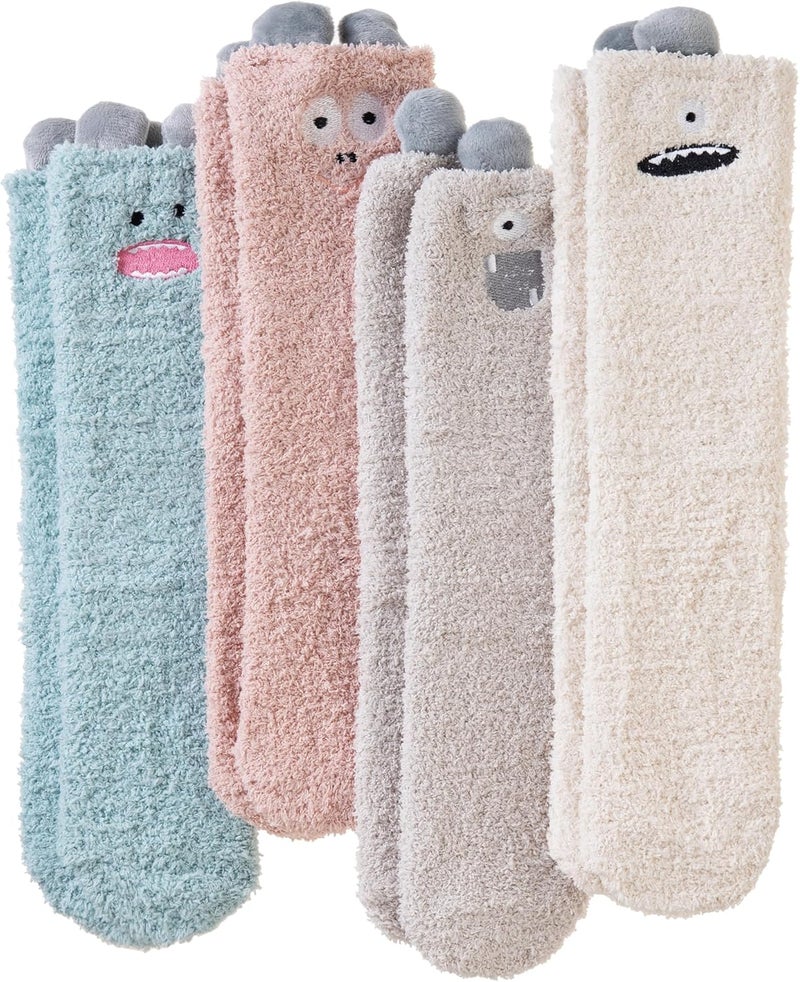 Women Fuzzy Slipper Socks Winter Microfiber Soft Cozy Plush Fluffy Socks Warm Comfy Thermal Home Sleeping Socks